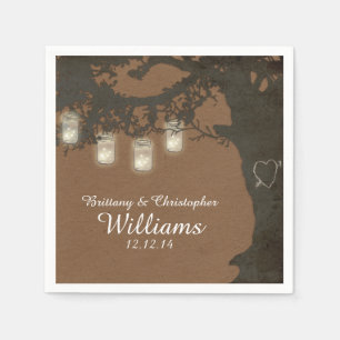 Mason Jar Slingerlichtjes Boom Tannige Vintage Ser Servet