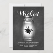 Mason Jar Spider Halloween uitnodiging (Voorkant)