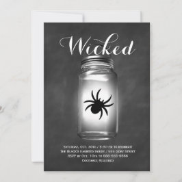 Mason Jar Spider Halloween uitnodiging