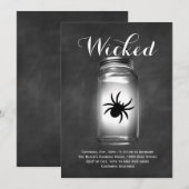 Mason Jar Spider Halloween uitnodiging (Voorkant / Achterkant)