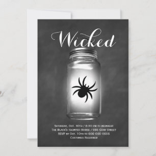 Mason Jar Spider Halloween Uitnodiging