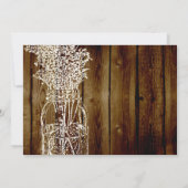 Mason Jar Stamp/Dark Wood Bridal Shower Uitnodigin Kaart (Achterkant)