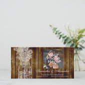 Mason Jar Stamp/Dark Wood Save the Date (Staand voorkant)