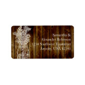 Mason Jar Stamp on Dark Wood Plank Etiket (Voorkant)