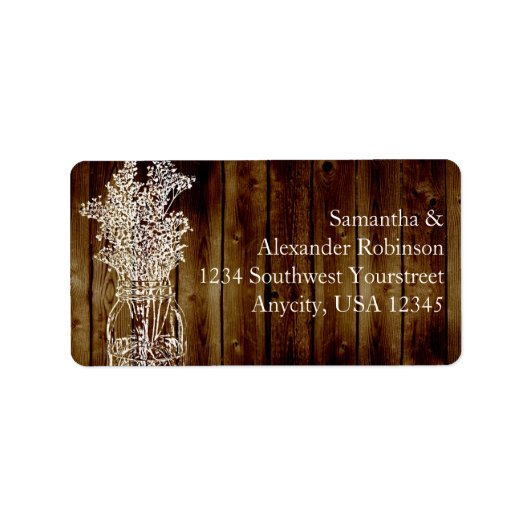 Mason Jar Stamp on Dark Wood Plank Etiket (Voorkant)