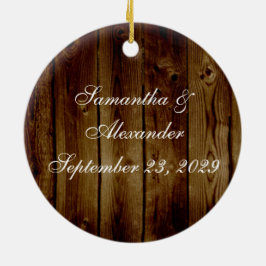 Mason Jar Stamp on Dark Wood Plank Keramisch Ornament