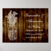Mason Jar Stamp on Dark Wood Plank Poster (Voorkant)