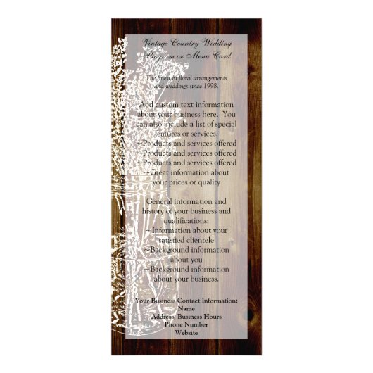 Mason Jar Stamp on Dark Wood Plank Reclamekaart (Voorkant)