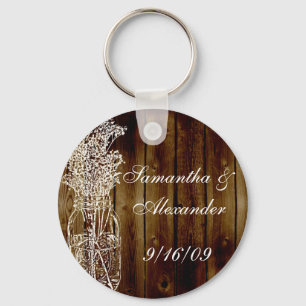 Mason Jar Stamp on Dark Wood Plank Sleutelhanger