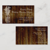 Mason Jar Stamp on Dark Wood Plank Visitekaartje (Voorkant / Achterkant)