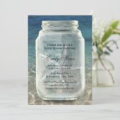 Mason Jar & Starfish Summer Beach Vrijgezellenfees Kaart (Staand voorkant)