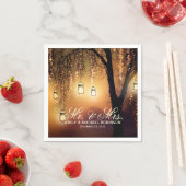 Mason jar string lichten boom rustieke bruiloft servetten (Insitu)