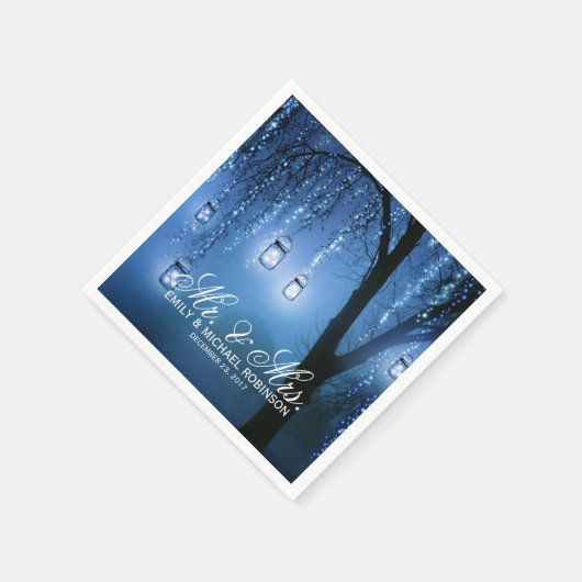 Mason jar string lichten boom rustieke bruiloft servetten (Hoek)