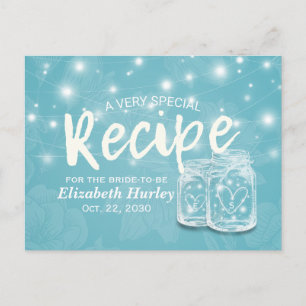 Mason Jar String Light Floral Vrijgezellenfeest Re Uitnodiging Briefkaart