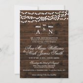 Mason Jar String Light Wedding Invitation Kaart (Voorkant)