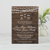 Mason Jar String Light Wedding Invitation Kaart (Staand voorkant)
