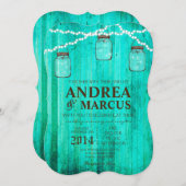 Mason Jar String Lights 5x7 bruiloft uitnodiging (Voorkant / Achterkant)