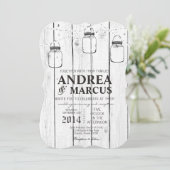 Mason Jar String Lights 5x7 bruiloft uitnodiging (Staand voorkant)