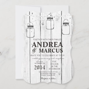 Mason Jar String Lights 5x7 Weddenschap Kaart