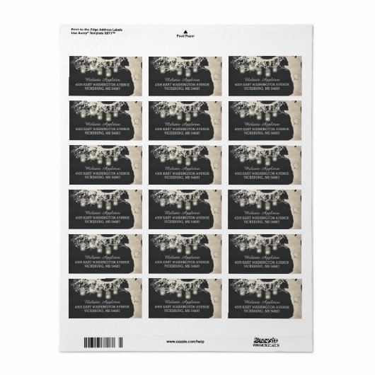 Mason Jar String Lights Boom Krijt Board Labels (Full Sheet)