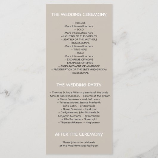 Mason Jar String Lights Burlap Wedding Programma's (Achterkant)