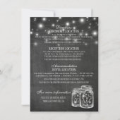 Mason Jar String Lights Chalkboard Weddenschap Det Kaart (Voorkant)