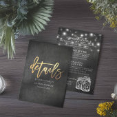 Mason Jar String Lights Chalkboard Weddenschap Det Kaart