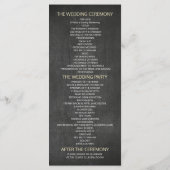 Mason Jar String Lights Chalkboard Wedding Program Programmakaart (Achterkant)