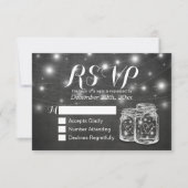 Mason Jar & String Lights Chalkboard Wedding RSVP (Voorkant)