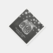 Mason Jar String Lights Chalkboard Wedding Shower Servetten (Hoek)