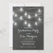 Mason Jar String Lights Graduation Party nodigt ui Kaart (Voorkant)