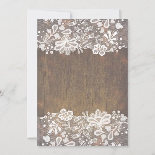 Mason Jar String Lights Lace Engagement Party Kaart (Achterkant)