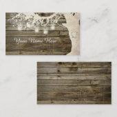 Mason Jar String Lights Rustic Tree Place Card Plaatskaartje (Voorkant / Achterkant)