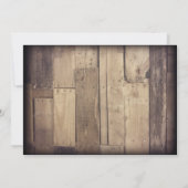 Mason Jar String Lights Rustic Wood Wedding Invite Kaart (Achterkant)