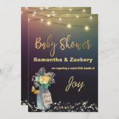 *~* Mason Jar String Lights Rustiek Baby shower Kaart (Voorkant / Achterkant)