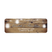 Mason Jar String Lights Rustiek Hout Land Etiket (Voorkant)