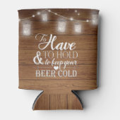 Mason Jar String Lights Rustiek Houten Bruiloft Blikjeskoeler (Voorkant)