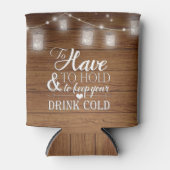 Mason Jar String Lights Rustiek Houten Bruiloft Blikjeskoeler (Voorkant)