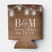 Mason Jar String Lights Rustiek Houten Bruiloft Blikjeskoeler (Achterkant)