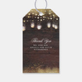 Mason Jar String Lights Rustieke Bruiloft Cadeaulabel (Voorkant)