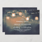 Mason Jar String Lights Sterrennacht Bruiloft Kaart (Voorkant / Achterkant)