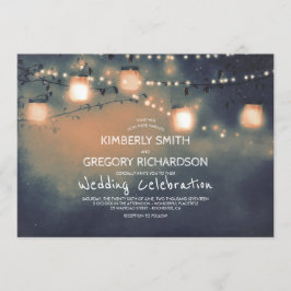 Mason Jar String Lights Sterrennacht Bruiloft Kaart