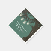 Mason Jar String Lights Tree Blauwgroen servetten (Hoek)
