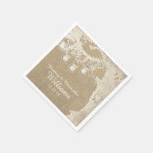 Mason Jar String Lights Tree Burlap Servetten (Hoek)