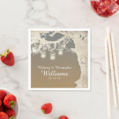 Mason Jar String Lights Tree Sunset Servetten (Insitu)