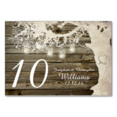 Mason Jar String Lights Tree Wood Tafelnummer (Voorkant)