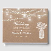 Mason Jar String Lights Wedding Guest Book Gastenboek (Voorkant)