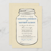 Mason Jar Style 2 Weddenschap - Blue Kaart (Voorkant / Achterkant)