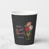 Mason Jar Stylish Rose Bridal Shower Papieren Bekers (Voorkant)