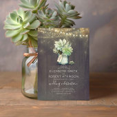 Mason Jar Succulent Boeket Rustiek Land Bruiloft Kaart